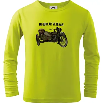 Dětská móda Motorkář veterán - Triko dětské Long Sleeve - 122 cm/6 let ( Limetková )