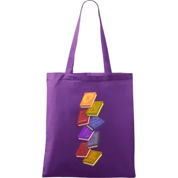 Knihomol letící knihy - Taška bavlněná - 42 x 38 cm ( Fialová )