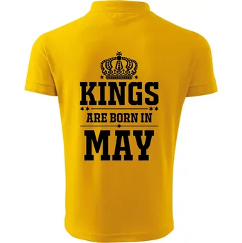 Pánská košile Kings are born in May - Polokošile pánská Pique Polo 203 - 3XL ( Žlutá )