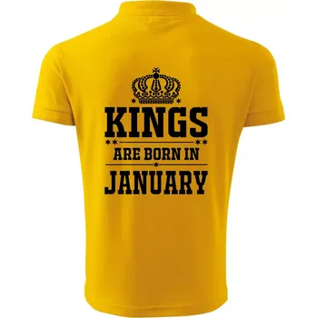 Pánská košile Kings are born in January - Polokošile pánská Pique Polo 203 - XL ( Žlutá )