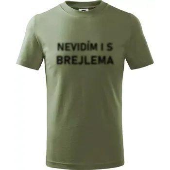 Nevidím i s brejlema - Tričko dětské bavlněné - 158 cm/12 let ( Khaki )