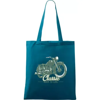 Born to live classic - Taška bavlněná - 42 x 38 cm ( Petrolejová )