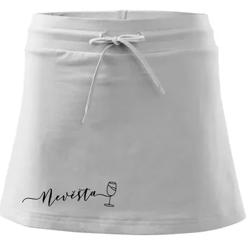 Dámská sukně Nevěsta bílé víno - Sportovní sukně - two in one - L ( Bílá )