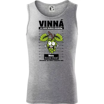 Vinná réva odsouzena Ryzlink rýnský - Tílko pánské Core - L ( Tmavě šedý melír )