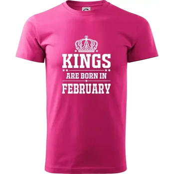 Pánská móda Kings are born in February - Klasické pánské triko vyšší gramáže - XL ( Purpurová )