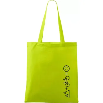 Hory kolo úsměv - Taška bavlněná - 42 x 38 cm ( Limetková )