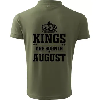 Pánská košile Kings are born in August - Polokošile pánská Pique Polo 203 - 5XL ( Khaki )