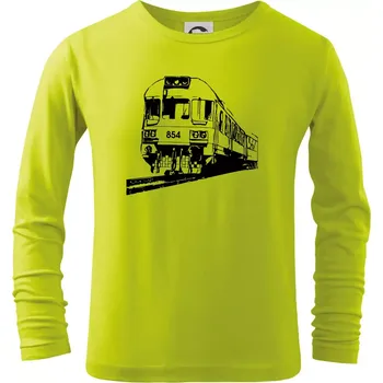 Chlapecké tričko Vlak 854 - Triko dětské Long Sleeve - 122 cm/6 let ( Limetková )