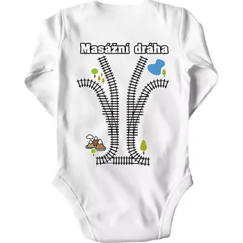 Kojenecký body Masážní dráha - Body kojenecké s dlouhým rukávem - Dlouhý r. do 3 měs ( Bílá )