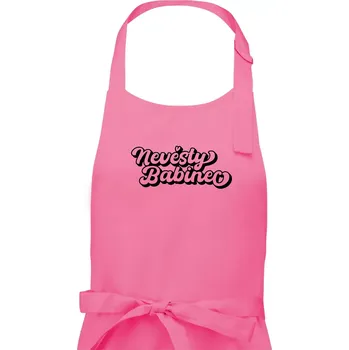 Kuchyňská zástěra Nevěsty babinec obrys - Dámská zástěra na vaření - Univerzální velikost ( Růžová )