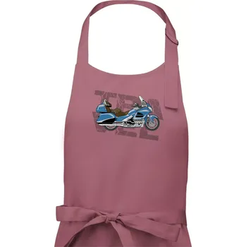 Kuchyňská zástěra Cestovní motorka Amerika modrá - Dámská zástěra na vaření - Univerzální velikost ( Starorůžová )