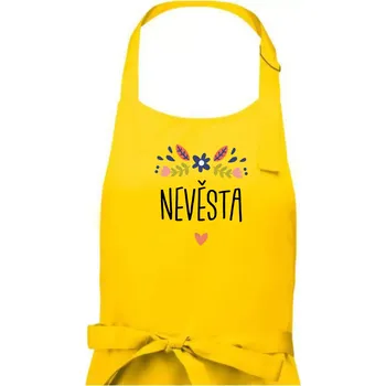 Kuchyňská zástěra Nevěsta folklór - Dámská zástěra na vaření - Univerzální velikost ( Žlutá )