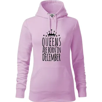 Dámská mikina Queens are born in December - Mikina dámská Cape s kapucí - S ( Orchid )
