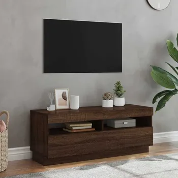 Obývací pokoj vidaXL TV skříňka s LED osvětlením 100 x 35 x 40 cm [804458] Barva: hnědý dub