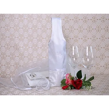 HEDVA ČESKÝ BROKÁT Taška na víno ONDRISA pomněnky výšivka AMOREK bílá