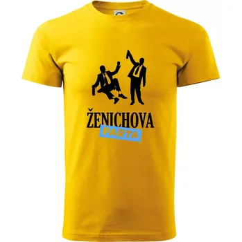 Pánské tričko Ženichova parta alkohol - Klasické pánské triko vyšší gramáže - 4XL ( Žlutá )