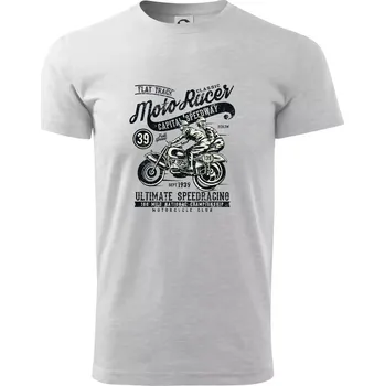 Pánské tričko Moto Racer Classic - Triko extra velké (5-8XL) - 6XL ( Světlešedý Melír )
