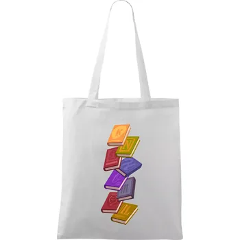 Knihomol letící knihy - Taška bavlněná - 42 x 38 cm ( Bílá )