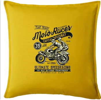 Polštář Moto Racer Classic - Polštář 50x50 - 50x50 - Pouze potah ( Žlutá )