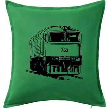 Polštář Vlak 753 - Polštář 50x50 - 50x50 - Pouze potah ( Středně zelená )