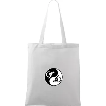 Jin jang vozíčkář - Taška bavlněná - 42 x 38 cm ( Bílá )