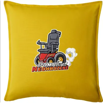 Polštář Pomalu, ale neohroženě - Polštář 50x50 - 50x50 - Pouze potah ( Žlutá )
