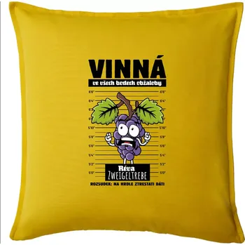 Polštář Vinná réva odsouzena Zweigeltrebe - Polštář 50x50 - 50x50 - Pouze potah ( Žlutá )