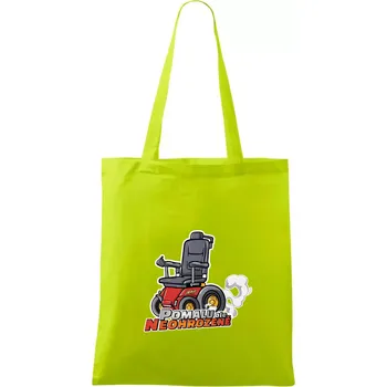 Nákupní taška Pomalu, ale neohroženě - Taška bavlněná - 42 x 38 cm ( Limetková )