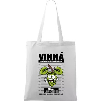 Vinná réva odsouzena Chardonnay - Taška bavlněná - 42 x 38 cm ( Bílá )