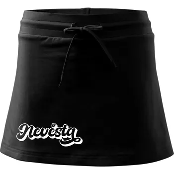 Dámská sukně Nevěsta obrys - Sportovní sukně - two in one - XL ( Černá )