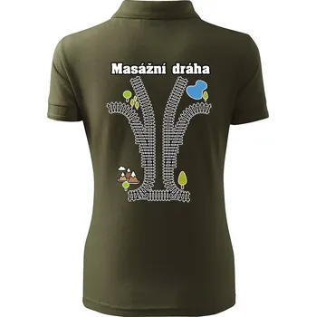Masážní dráha - Polokošile dámská Pique Polo - XS ( Military )