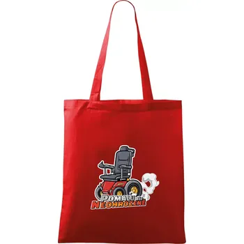 Nákupní taška Pomalu, ale neohroženě - Taška bavlněná - 42 x 38 cm ( Červená )