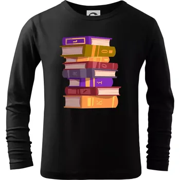 Chlapecké tričko Knihomol stojící knihy - Triko dětské Long Sleeve - 158 cm/12 let ( Černá )