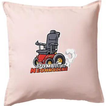 Polštář Pomalu, ale neohroženě - Polštář 50x50 - 50x50 - Včetně výplně ( Světle růžová )