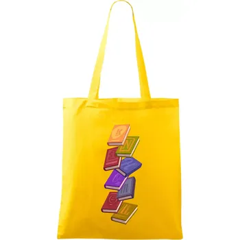 Nákupní taška Knihomol letící knihy - Taška bavlněná - 42 x 38 cm ( Žlutá )