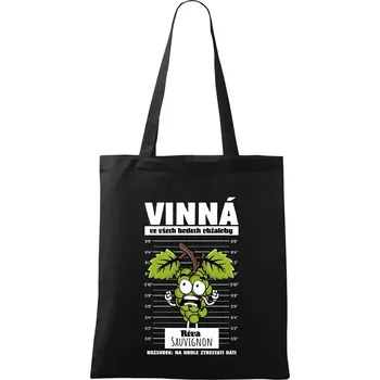 Nákupní taška Vinná réva odsouzena Sauvignon - Taška bavlněná - 42 x 38 cm ( Černá )