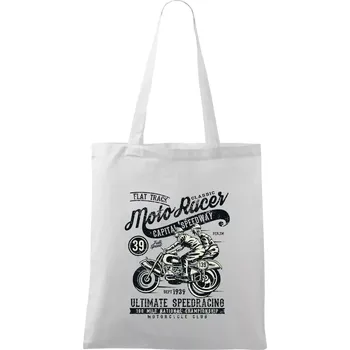 Moto Racer Classic - Taška bavlněná - 42 x 38 cm ( Bílá )