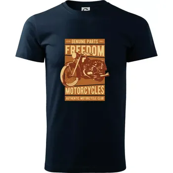 Pánské tričko Motorcycles freedom - Triko extra velké (5-8XL) - 8XL ( Námořní modrá (velmi tmavá - téměř černá) )
