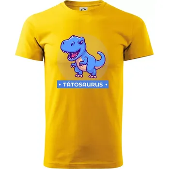 Pánské tričko Dinosauří rodina - táta - Triko extra velké (5-8XL) - 6XL ( Žlutá )
