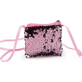 Kabelka Stoklasa Dívčí kabelka / pouzdro na krk s flitry 11x10 cm Černá