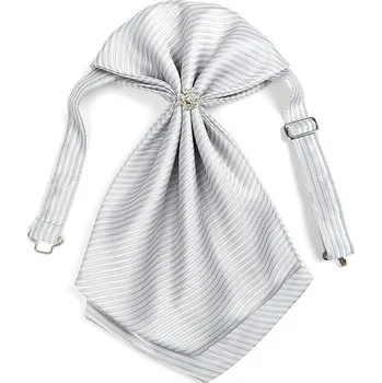 Kravata HEDVA ČESKÝ BROKÁT Plastron PESh 745-14 ryps bílá KRB