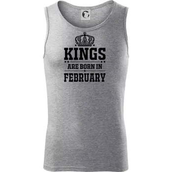 Kings are born in February - Tílko pánské Core - 2XL ( Tmavě šedý melír )