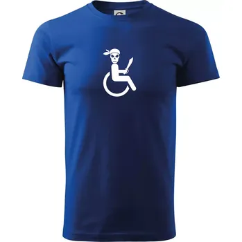 Pánské tričko Pirát vozíčkář - Triko extra velké (5-8XL) - 7XL ( Královská modrá )