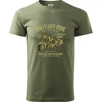 Military Ride - Klasické pánské triko vyšší gramáže - L ( Khaki )