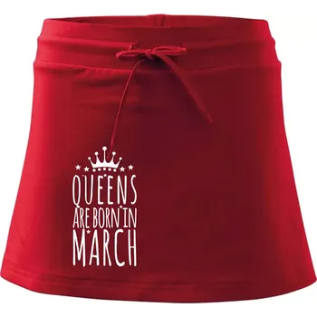 Dámská sukně Queens are born in March - Sportovní sukně - two in one - L ( Červená )
