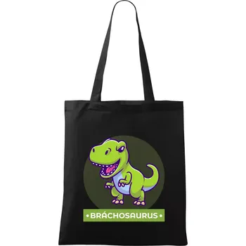 Dinosauří rodina - brácha - Taška bavlněná - 42 x 38 cm ( Černá )