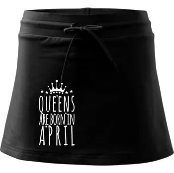 Dámská sukně Queens are born in April - Sportovní sukně - two in one - L ( Černá )