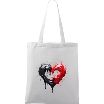 Srdce rozprsknuté - Barvy Černé Hory - Taška bavlněná - 42 x 38 cm ( Bílá )