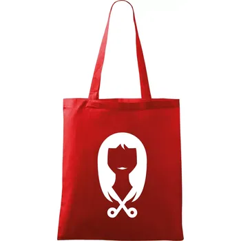 Nákupní taška Dámská kadeřnice - Taška bavlněná - 42 x 38 cm ( Červená )