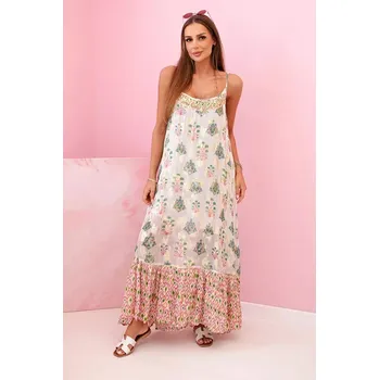 Dámské šaty Dámské šaty na ramínka ze světlé viskózy růžový UNI